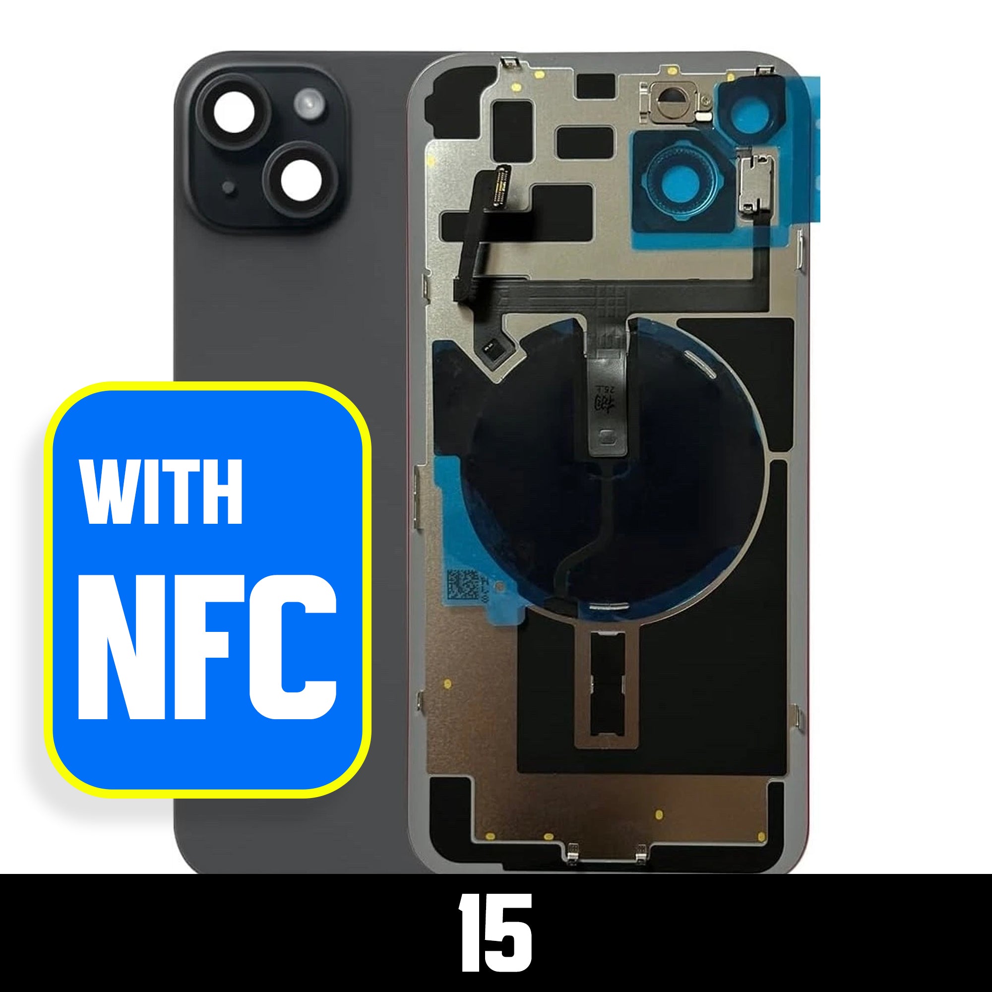 Back Glass W/MagSafe Magnet & NFC for IPHONE 15  - After Market