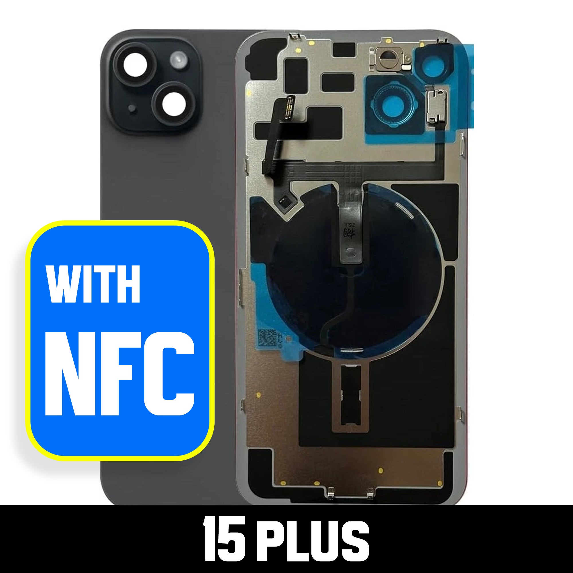 Back Glass W/MagSafe Magnet & NFC for IPHONE 15 PLUS  - After Market