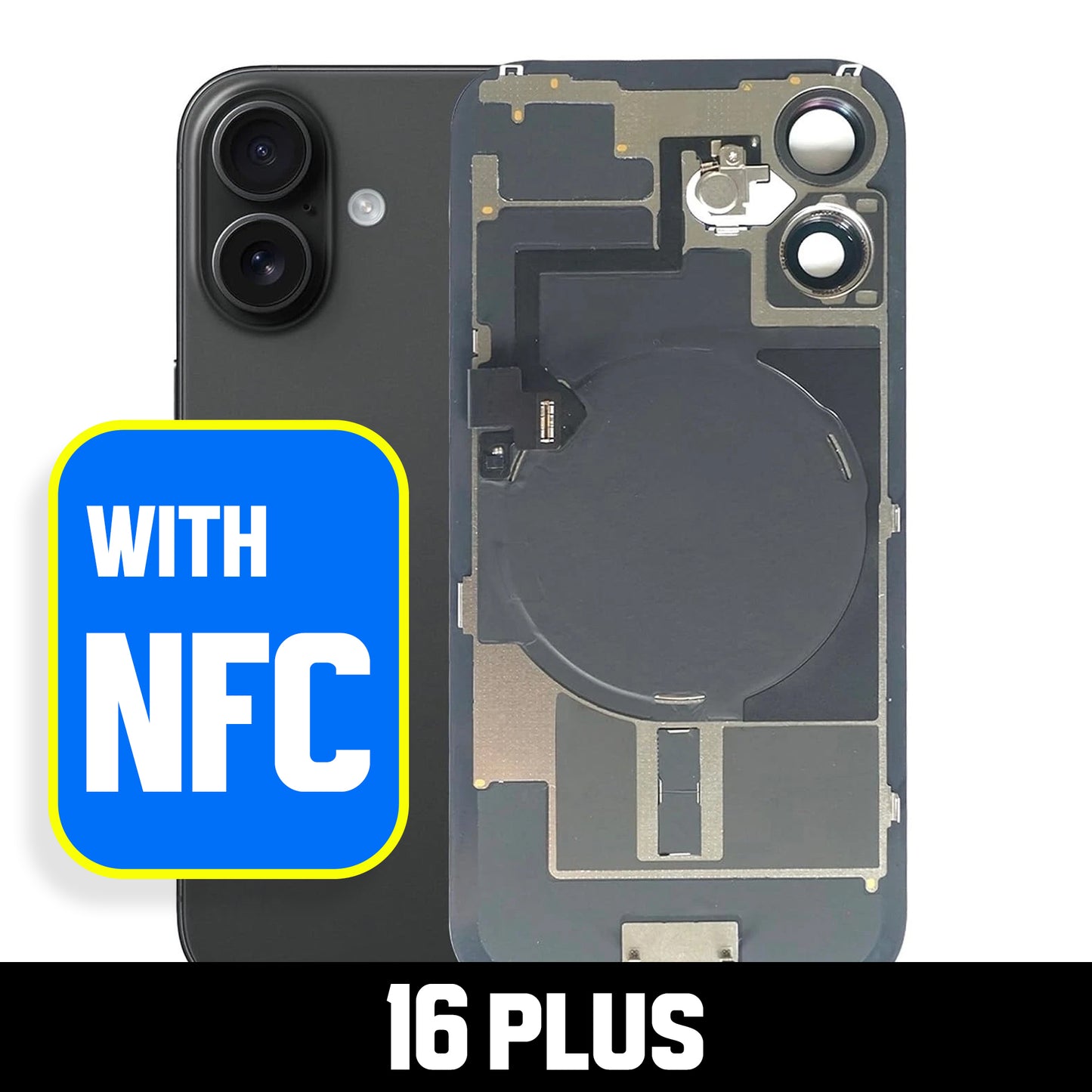 Back Glass W/MagSafe Magnet & NFC for IPHONE 16 PLUS  - After Market