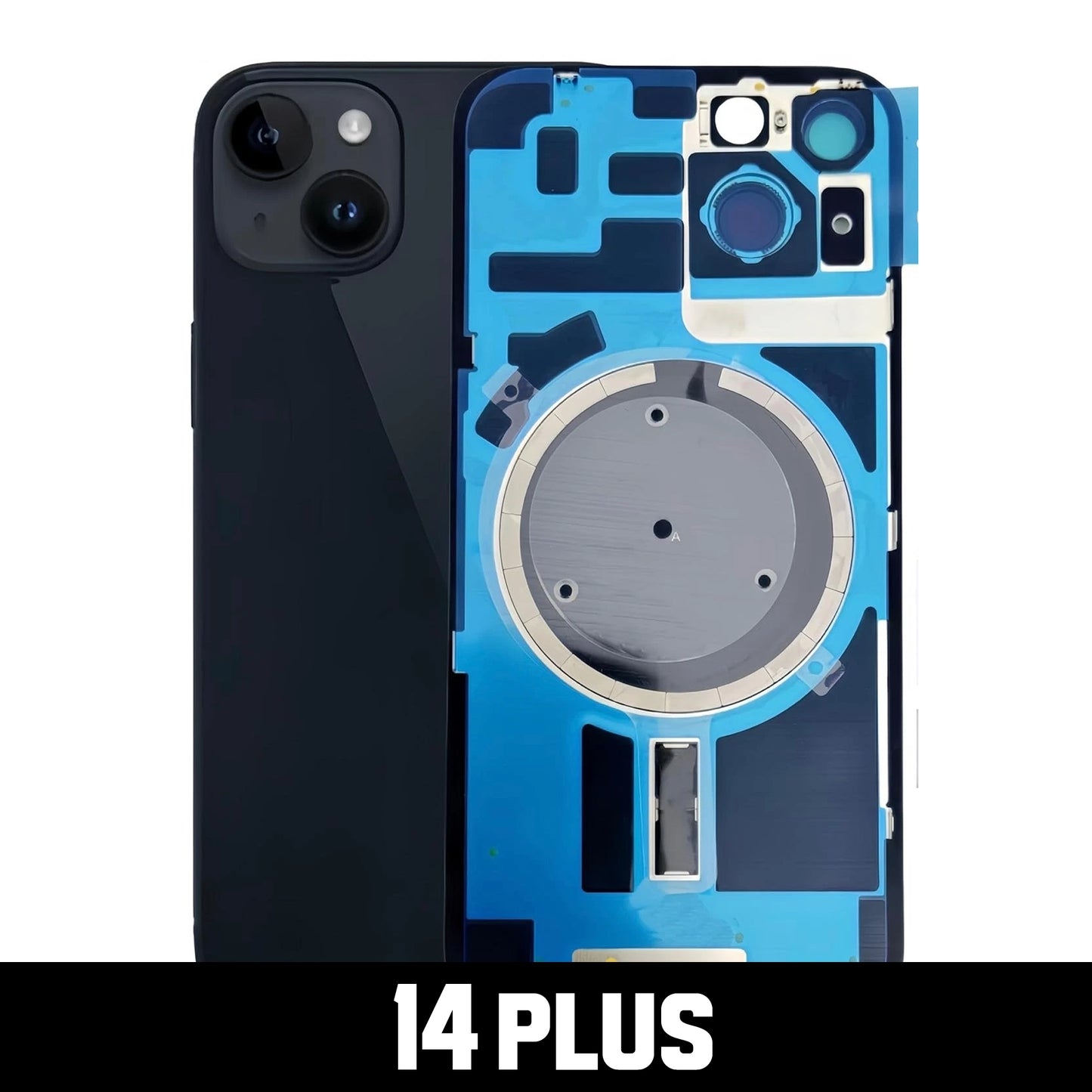 Back Glass W/MagSafe Magnet & Steel Plate for IPHONE 14 PLUS - After Market