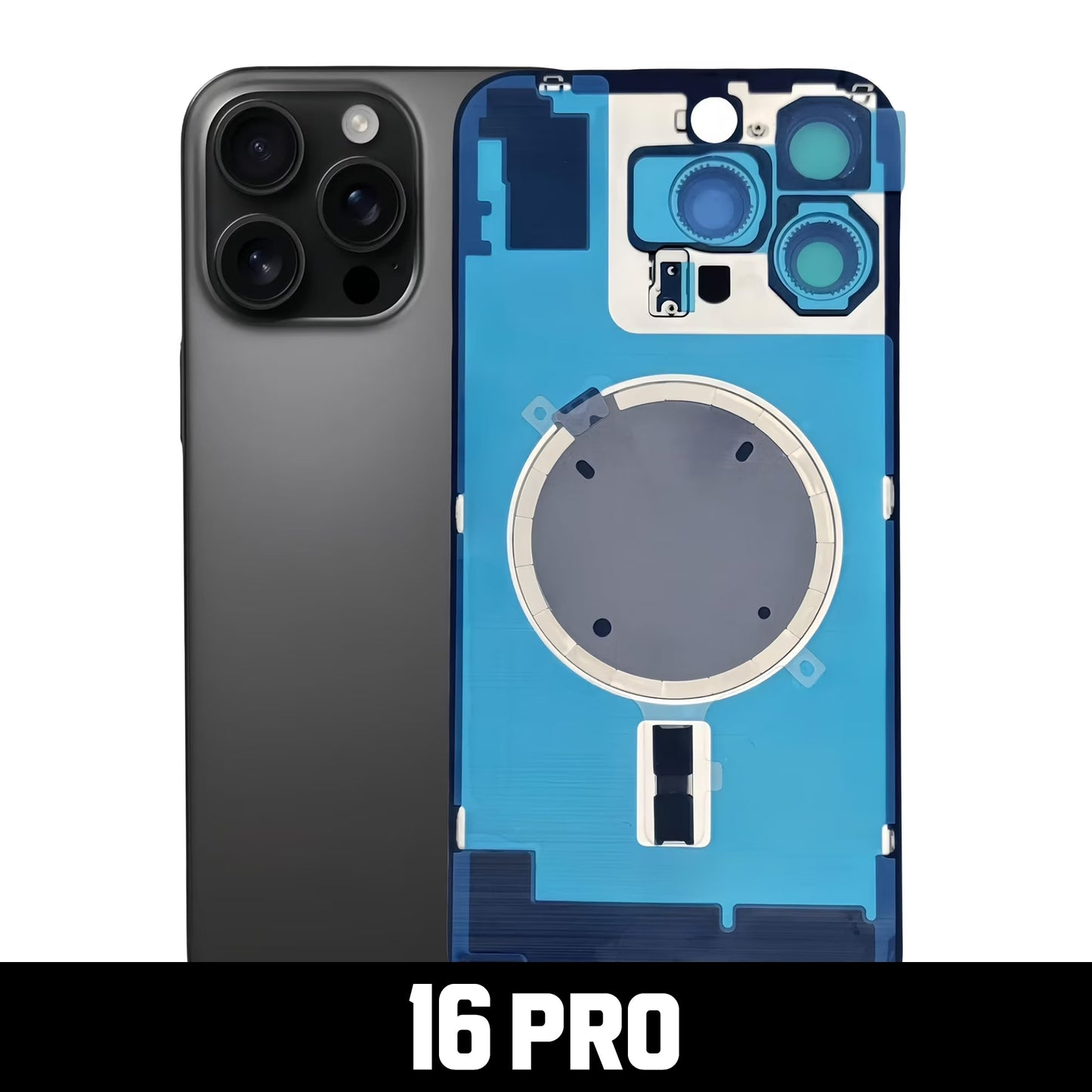Back Glass W/MagSafe Magnet & Steel Plate for IPHONE 16 PRO  - After Market