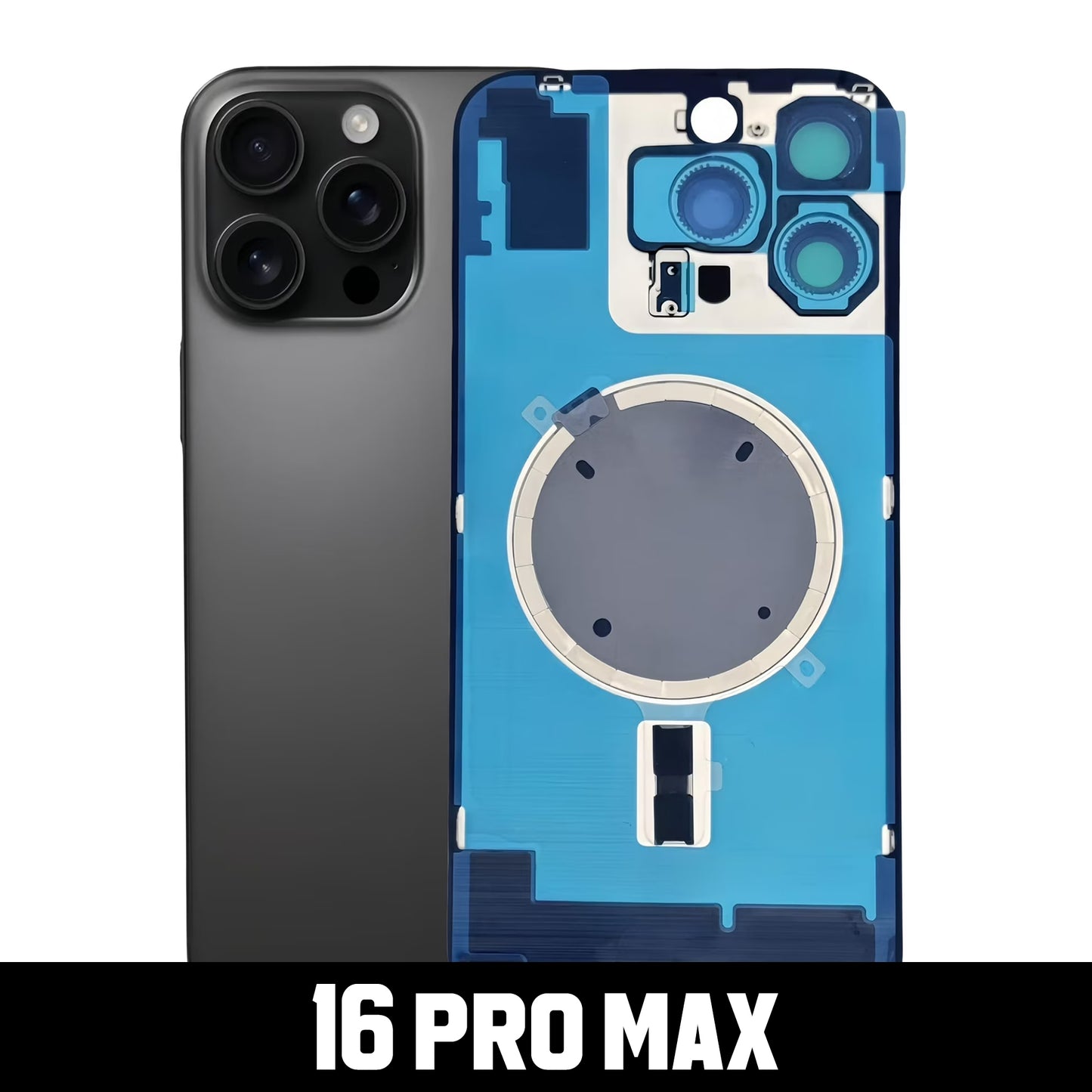 Back Glass W/MagSafe Magnet & Steel Plate for IPHONE 16 PRO MAX  - After Market